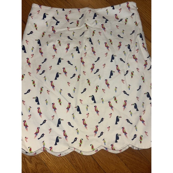 Talbots Dresses & Skirts - Talbots skirt cotton blend tropical bird animal scalloped 2